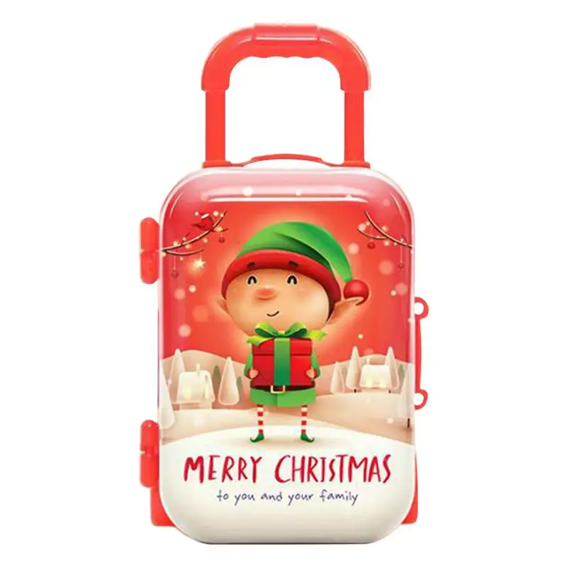 

Doll Backpack Simulation Mini Rolling Suitcase Plastic Candy Boxes Christmas Gift For Girls Doll Accessories Eraser Coin