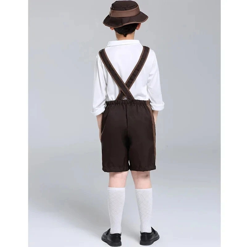 Детский костюм Октоберфеста Lederhosen, наряд для мальчиков, немецкий баварский традиционный пивной комбинезон для косплея, детский праздничный наряд (art.: 3920ca6bf0617) - 3920ca6bf0617