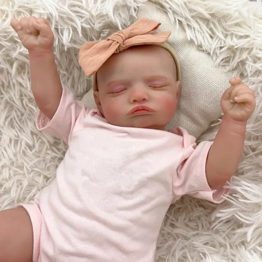 18-дюймовая 45-сантиметровая кукла Sleeping Baby Rosalie Reborn, хлопковое тело или полностью виниловое тело для новорожденных девочек с видимыми венами (art.: 3920d48535bcf) - 3920d48535bcf