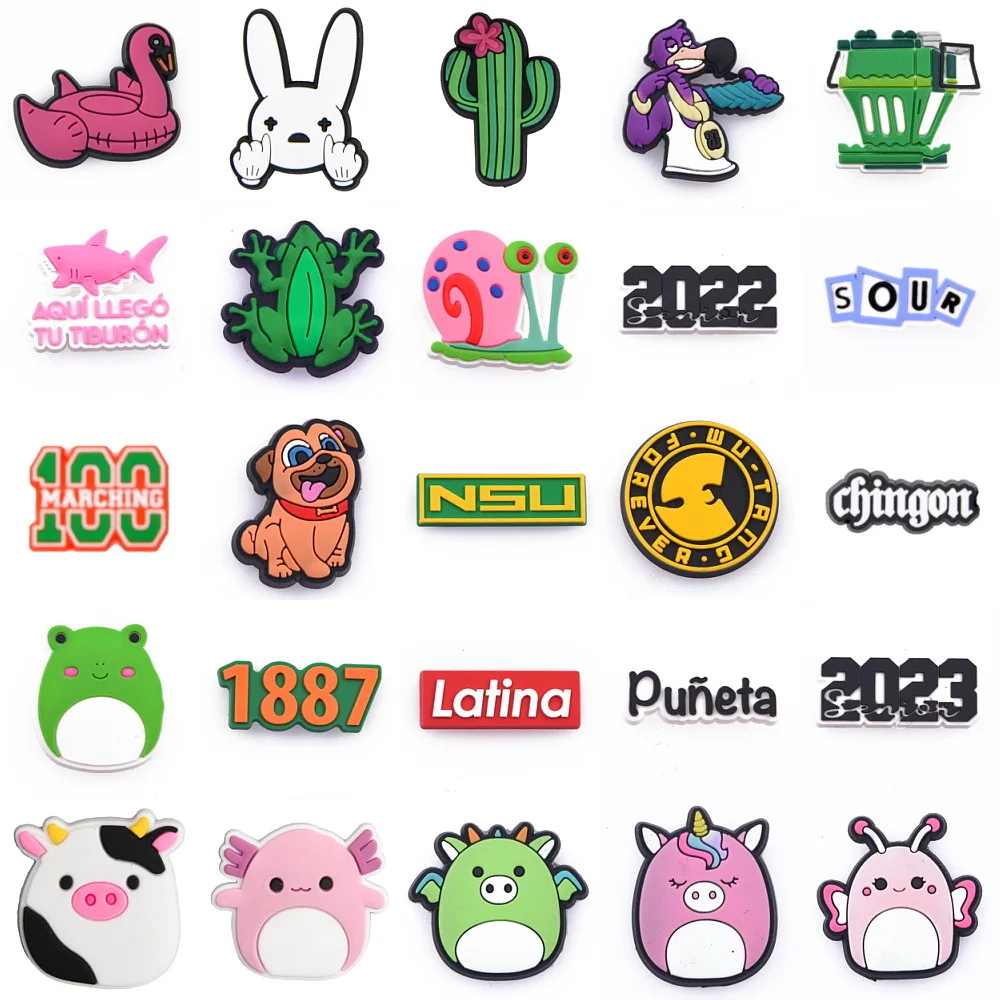 New Custom Cartoon Charms Croc Accessories PVC Shoe Decoration For jibz Girls Kids Party X-mas Gifts