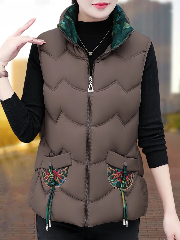 Новый китайский пуховый жилет с хлопковой подкладкой Woodpecker для женщин осень-зима
