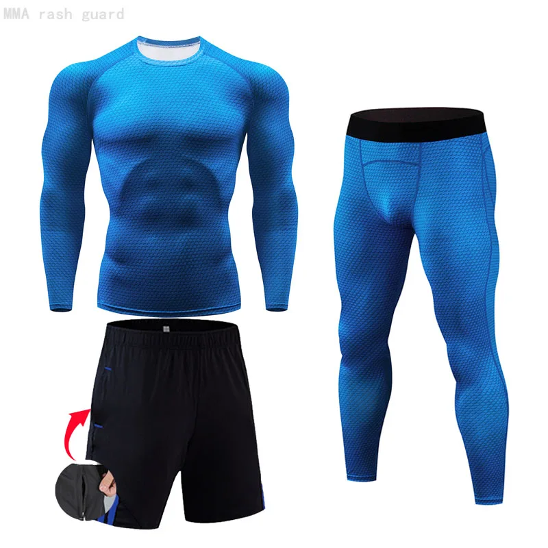

Compression Running Sportswear Men's Workout Set Quick Dry Sports Tights Base Layer Warm Sweat Suit Jogging skin kits Track suit