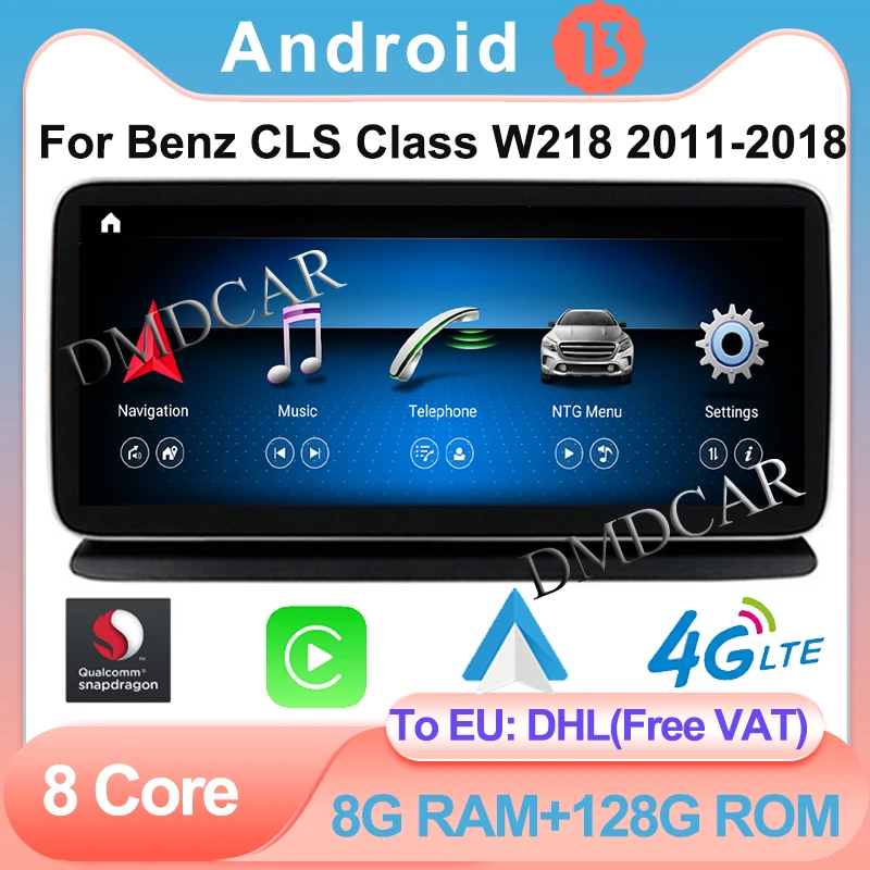 GPS-навигация 8 + 128/256G Snapdragon Android 13 Мультимедиа для Mercedes Benz CLS Class W218 Видео Авто Радио