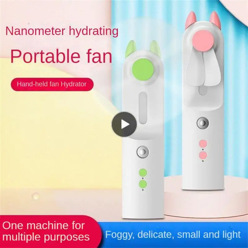 

Soft Fan Blades Water Replenisher Comfortable At One Speed Portable Fan Dual Speed Adjustment Cartoon Pet Fan Safety Use
