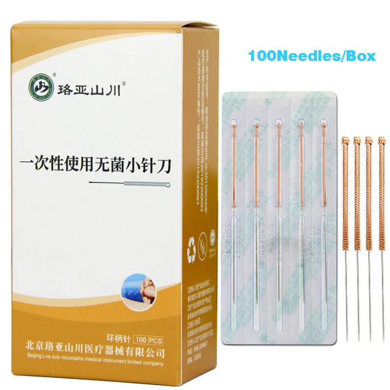 

100 Pcs Needle Scalpel Disposable Aucpuncture Needle Copper Handle Little Knife Needle Painless Massage Needle Sharp Needle