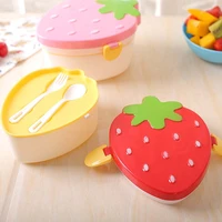 500ml lunch box strawberry corn style healthy plastic bento box for kids portable picnic school lunch box food container 2 layer