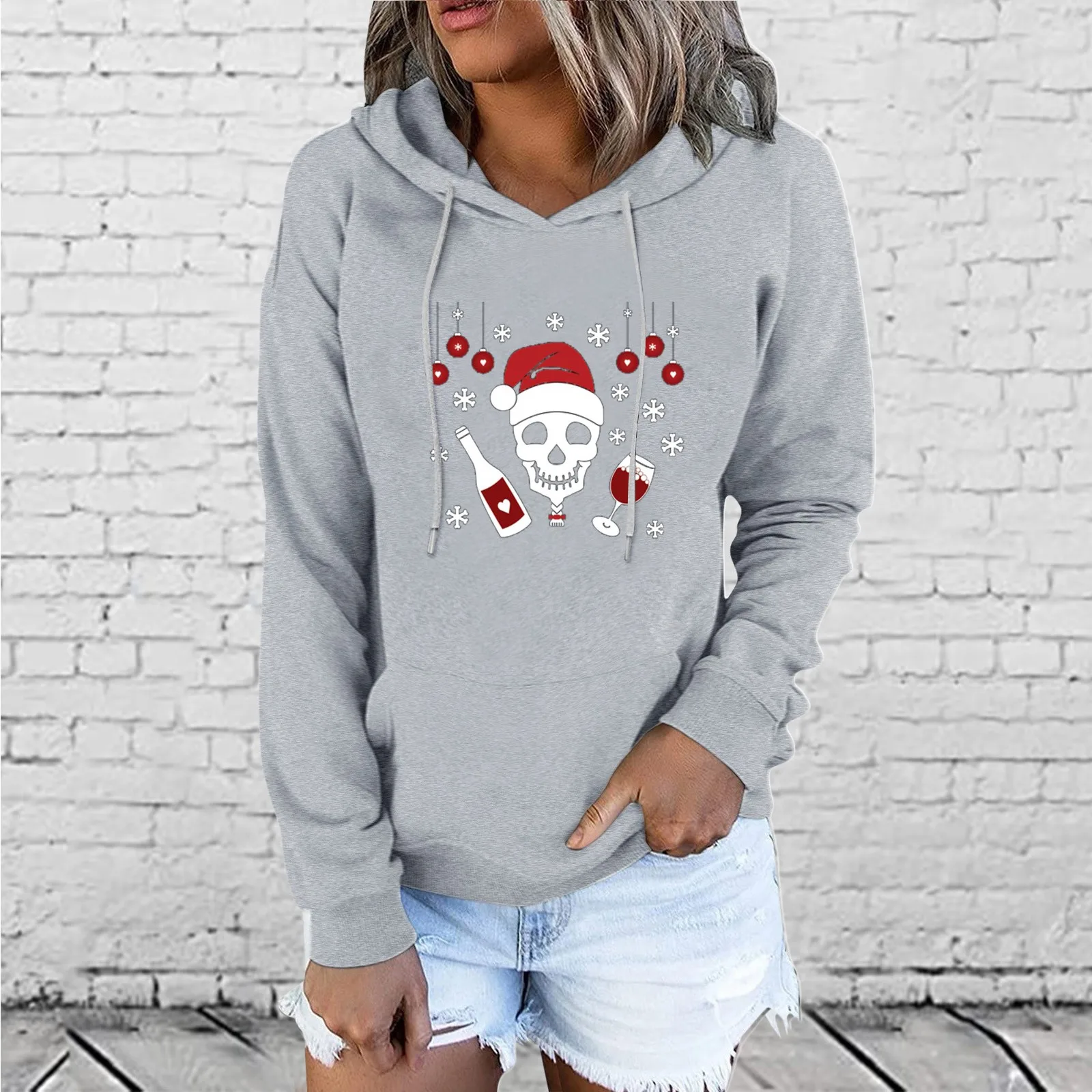 

Свитшоты для женщин, длинное женское рождественское Повседневное платье-свитшот с длинным рукавом, женское длинное пончо с высоким воротником для женщин