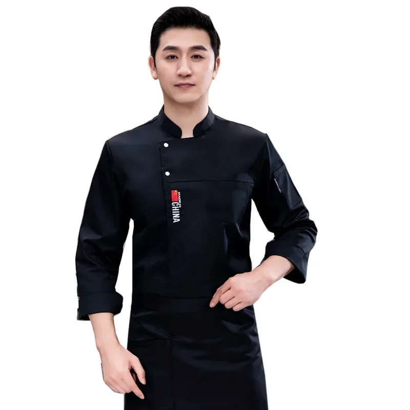 Водонепроницаемая рабочая форма шеф-повара с длинными рукавами больших размеров