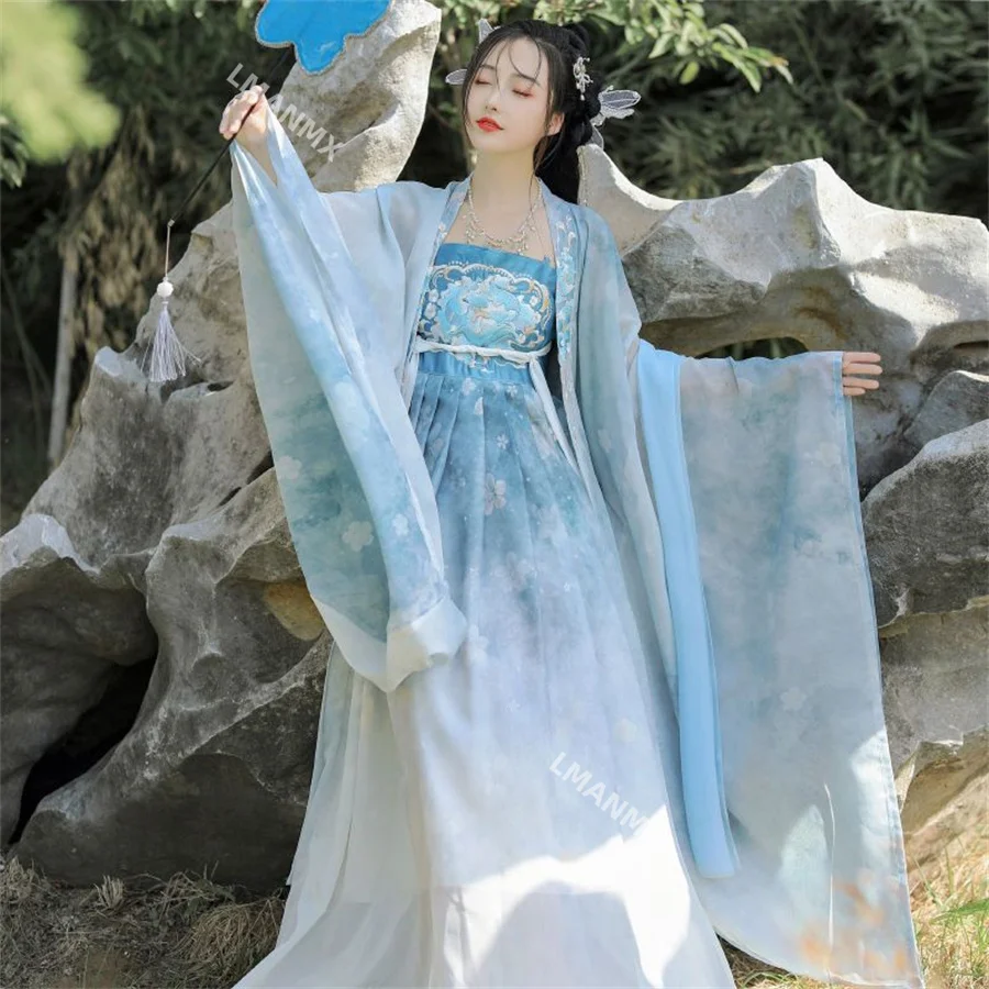 Элегантное платье ханьфу женское древнее китайское традиционное пальто женский
