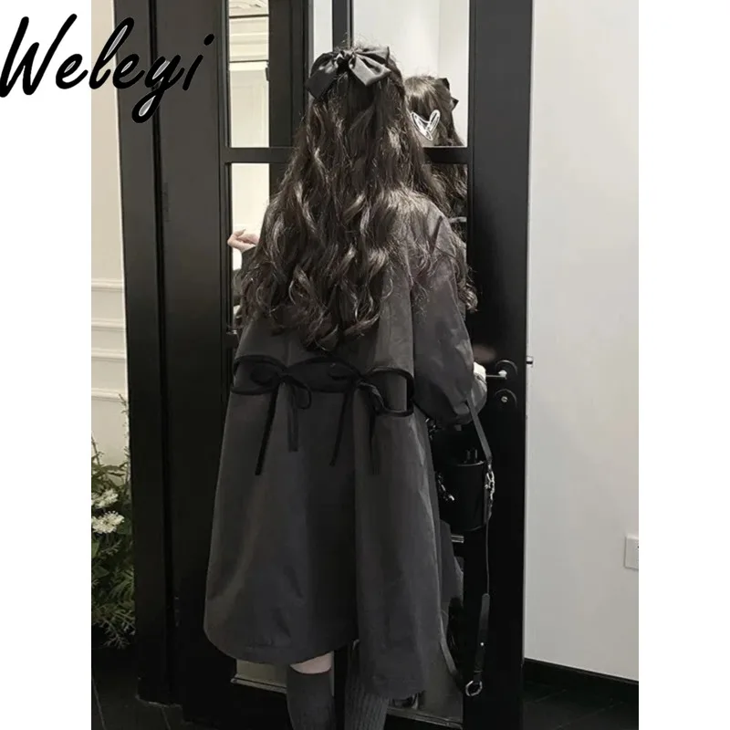 Свободный плащ в американском стиле ретро для пары осенне-зимний милый очень