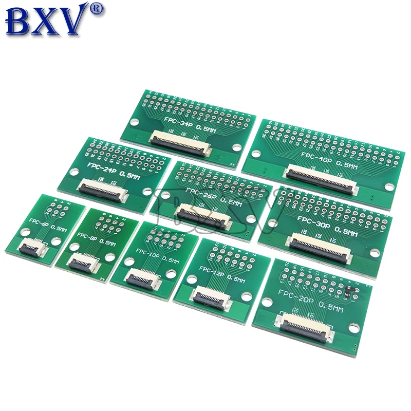 FPC FFC 0 5 мм 1 шаг преобразования платы DIY печатная плата 6P ~ 60 P 6 8 10 20 24 26 30 34 40 50 разъем