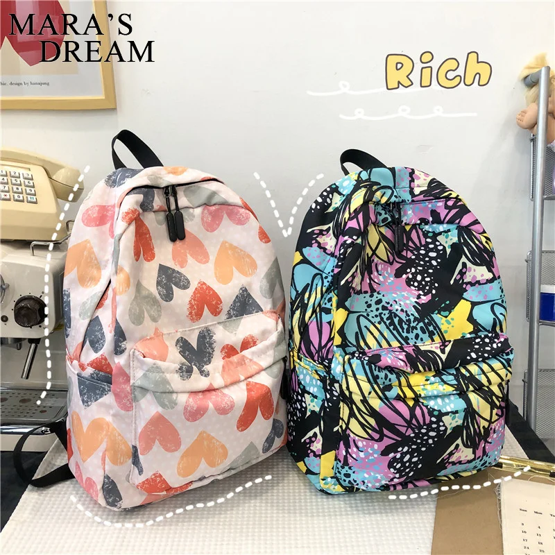 

Mara's Dream Backpack Fashion Women Travel High Capacity Backpacks Cartoon Graffiti Printing Rucksack Casual Girl Cute Knapsacks