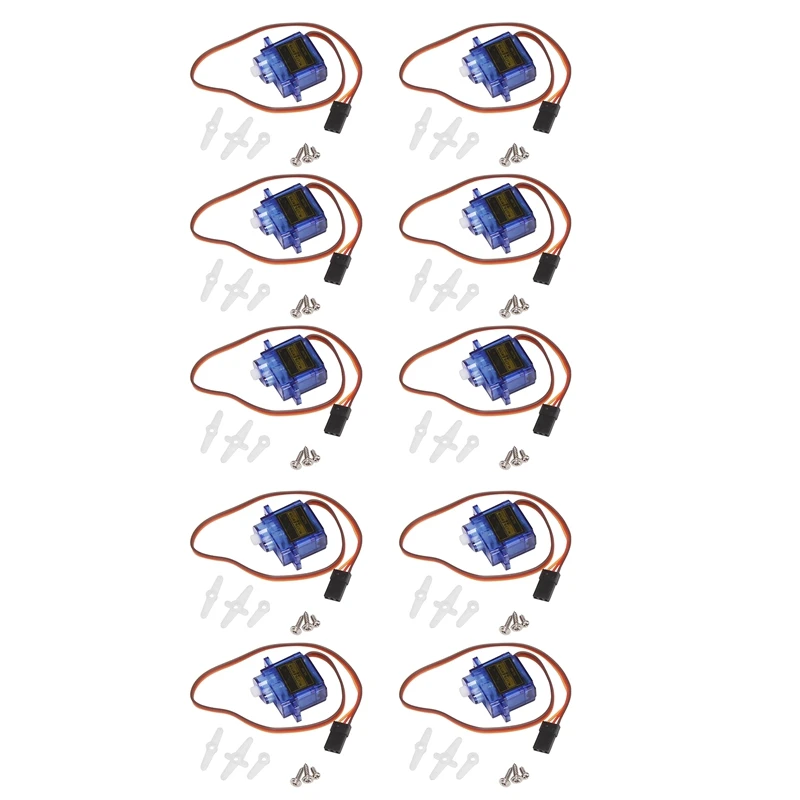 

10Pcs SG90 Geared Mini Servo Motor 9G for Remote Control Helicopters, Mini Robot, Robot Arm and Boats