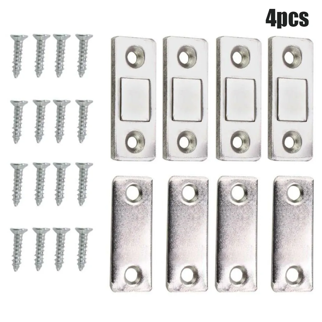 

4Pcs Strong Magnetic Catch Latch For Door Cabinet Cupboard Closer Stainless Steel Furniture Door Suction Catches Home Hardware
