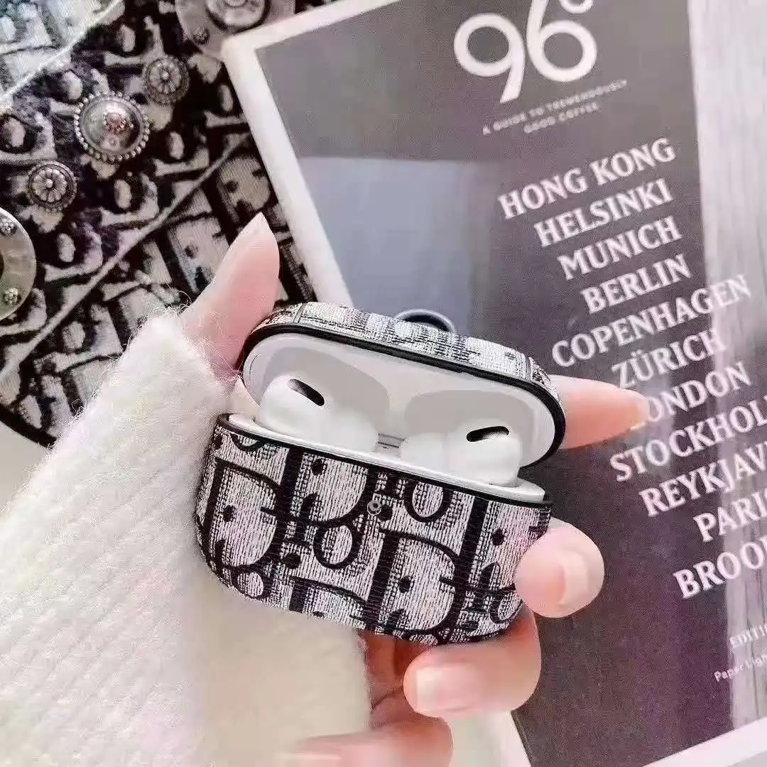 

Чехол для Airpods 1 2 3 pro, роскошный защитный чехол из искусственной кожи посылка для наушников с застежкой-крючком для предотвращения потери, бр...