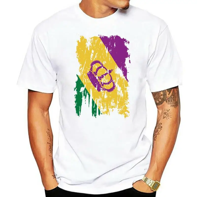 

Oversized Mardi Gras Crown Flag Fat Tuesday Beads Short Sleeve Mens T-Shirt