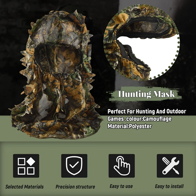 Камуфляжная охотничья 3D маска для лица с капюшоном уличный головной убор охоты и