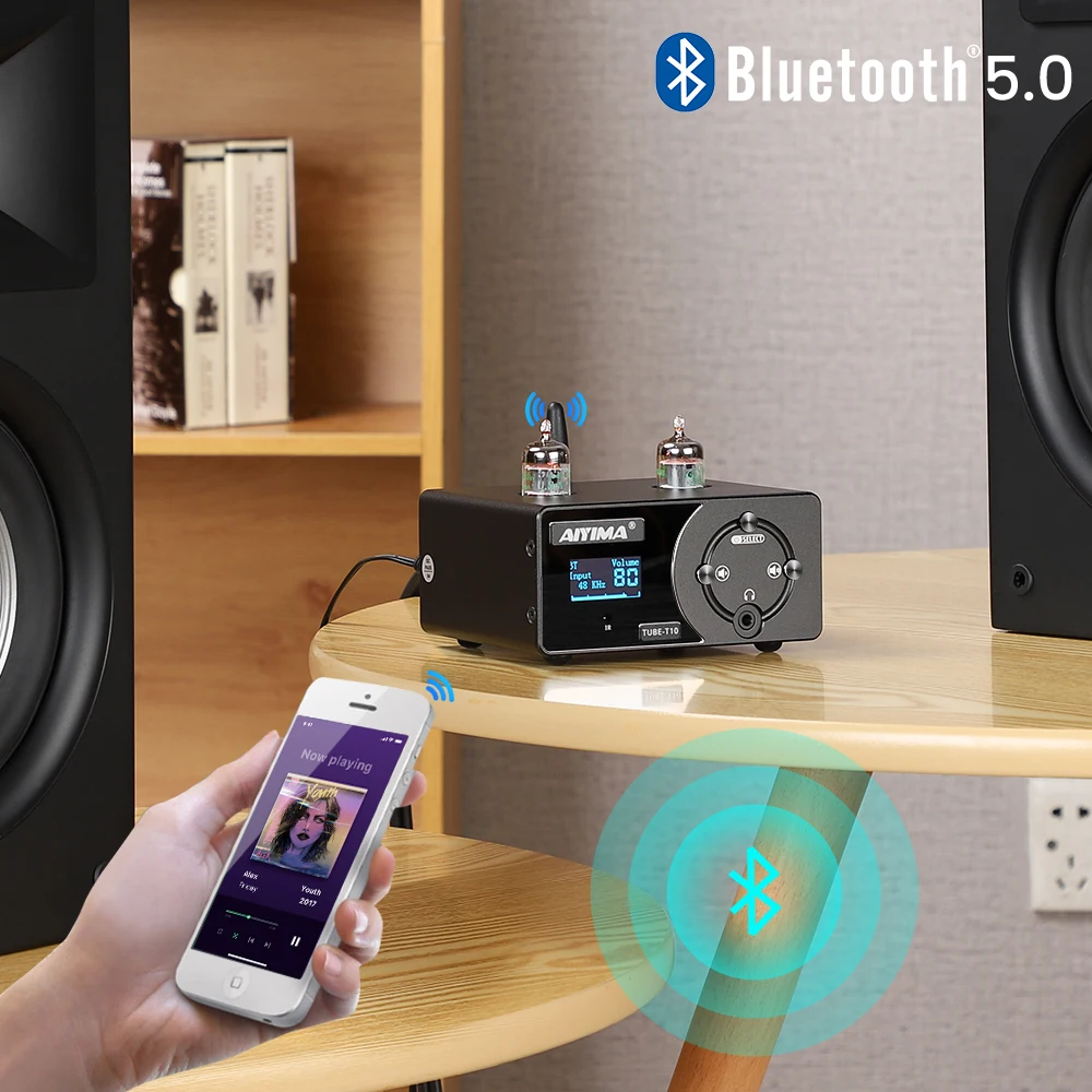 Предусилитель AIYIMA T10 Bluetooth 5 0 стереоусилитель для наушников USB DAC декодер APTX