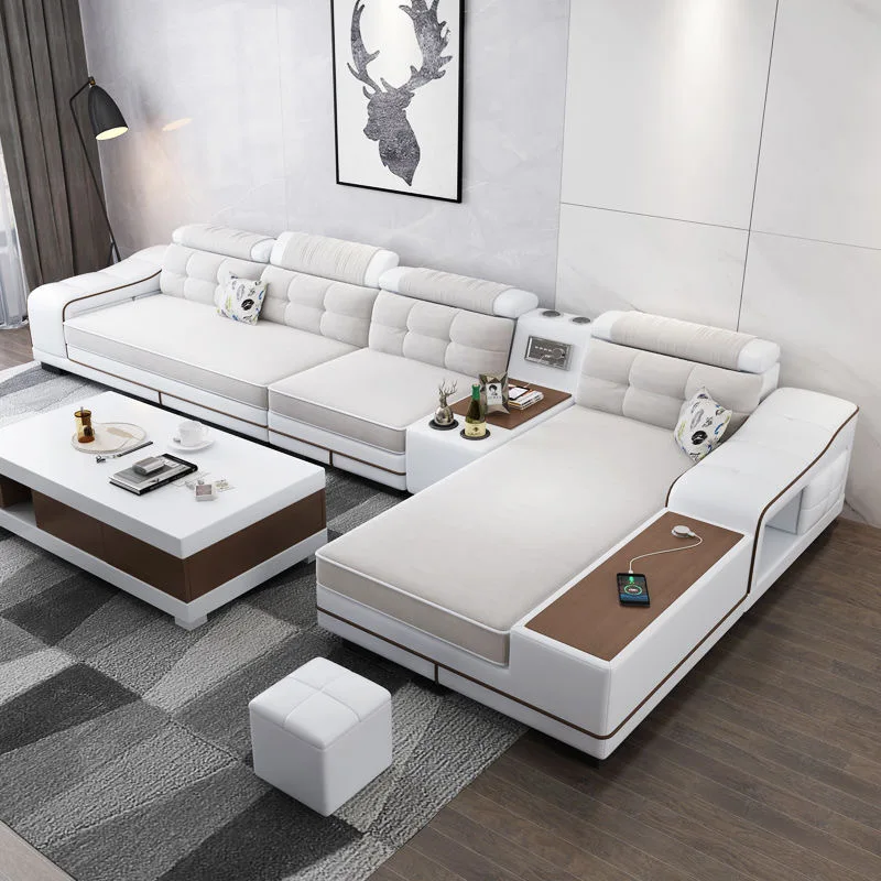 

Technology cloth sofa large living room combination simple modern USB removable and washable fabric sofa size apartment U-shaped