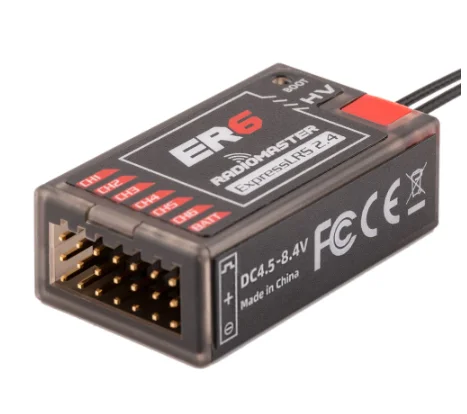 Радиомастер PWM приемник ER4 4CH/ER6 ER6G ER6GV 2 4G 6CH/ER8 ER8G ER8GV 8CH CRSF ExpressLRS 4 ГГц 100 мВт для