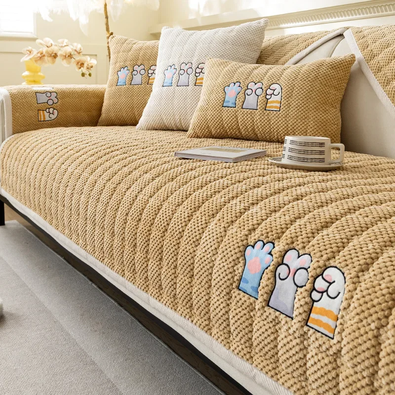 1 шт. вельветовый чехол для дивана с кошачьими когтями мягкое утолщенное