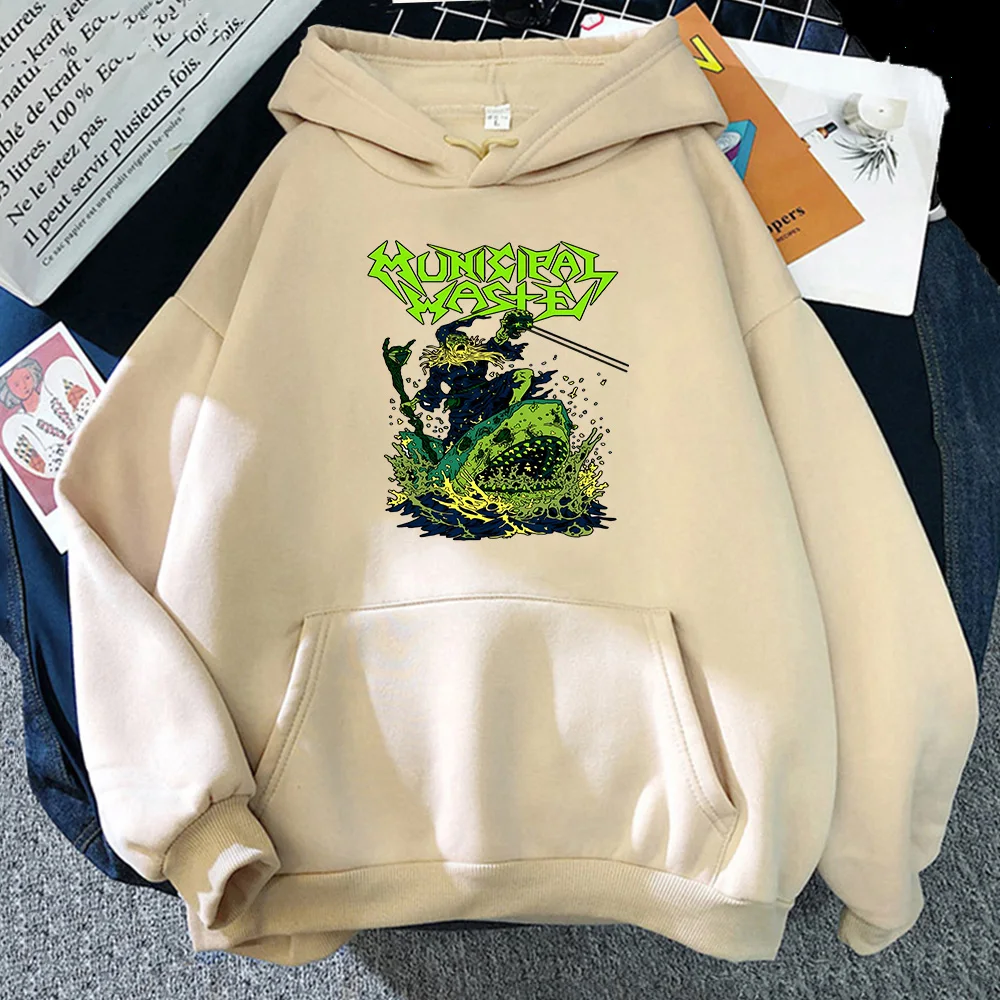 

MUNICIPALL WASTE Strange Graphic Hoodie Heavy Mental Style for Men Print Clothes Autumn Casual Sweatshirts Y2k Sudaderas Tops