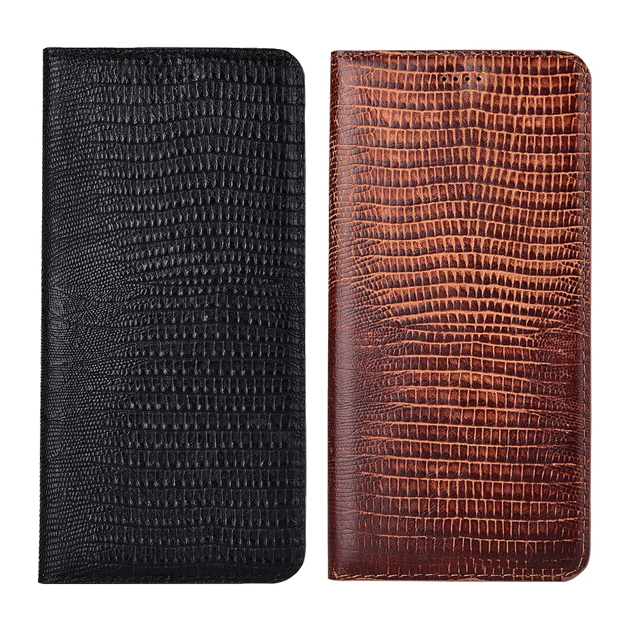 

Lizard Genuine Leather Phone Cases for XiaoMi Mi Civi Case Mi Note 2 3 10 Pro Lite Cowhide Magnetic Flip Cover with Kickstand