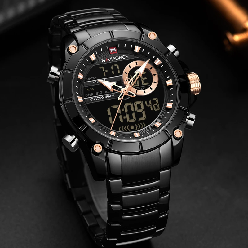 Распродажа! Брендовые Роскошные мужские часы марки NAVIFORCE водонепроницаемые