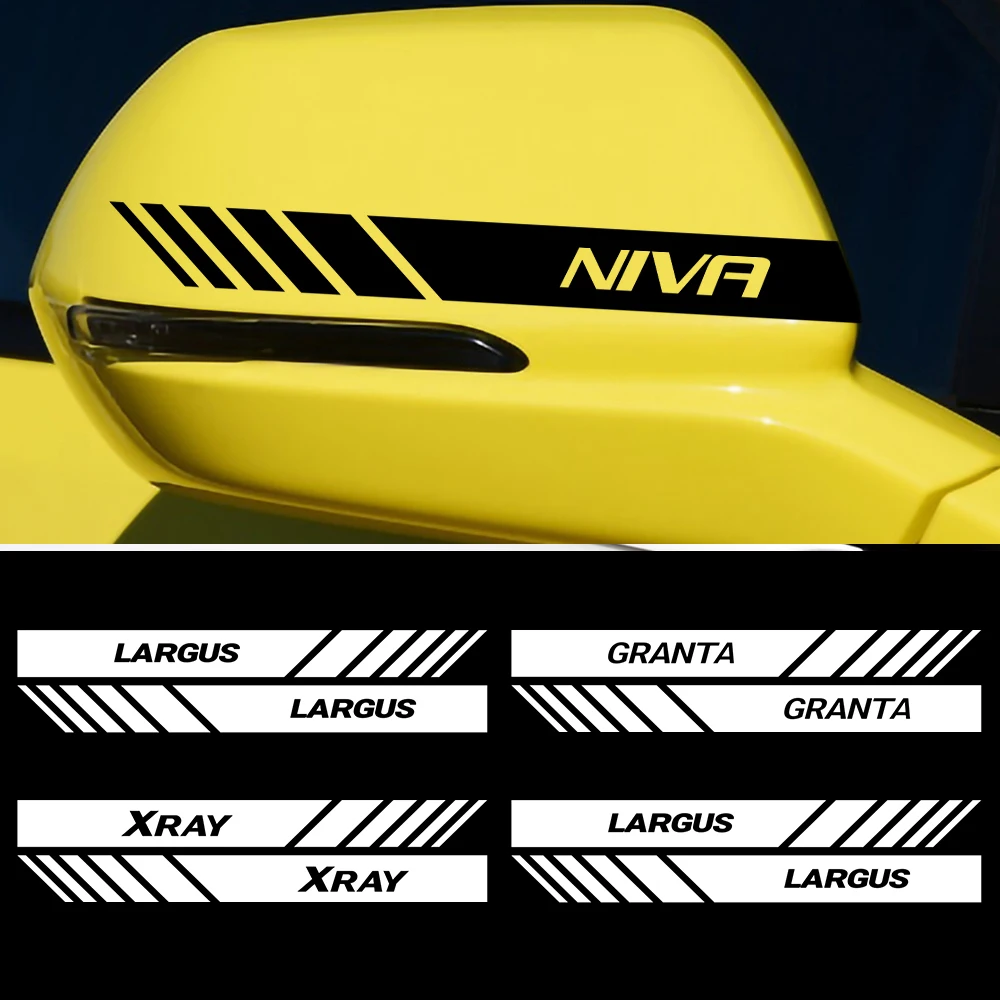 

2pcs Car Styling Rearview Mirror Protection Flim Decoration Sticker For LADA Sedan Largus Kalina Granta Vesta X-Ray ATV Niva etc