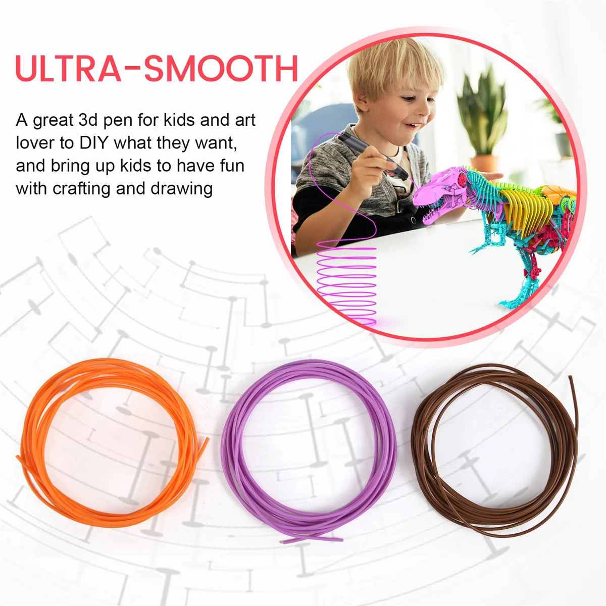 Стержни нити для 3D-печати PCL 1 75 мм упаковка из 20 штук случайный цвет низкая