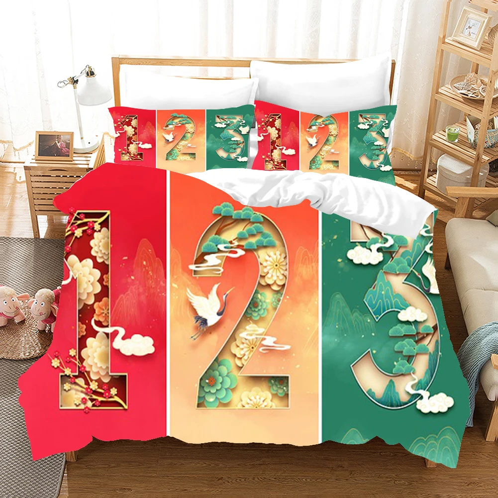 Комплект постельного белья в стиле пейзажа 2/3 предмета с цифровым 3d HD принтом