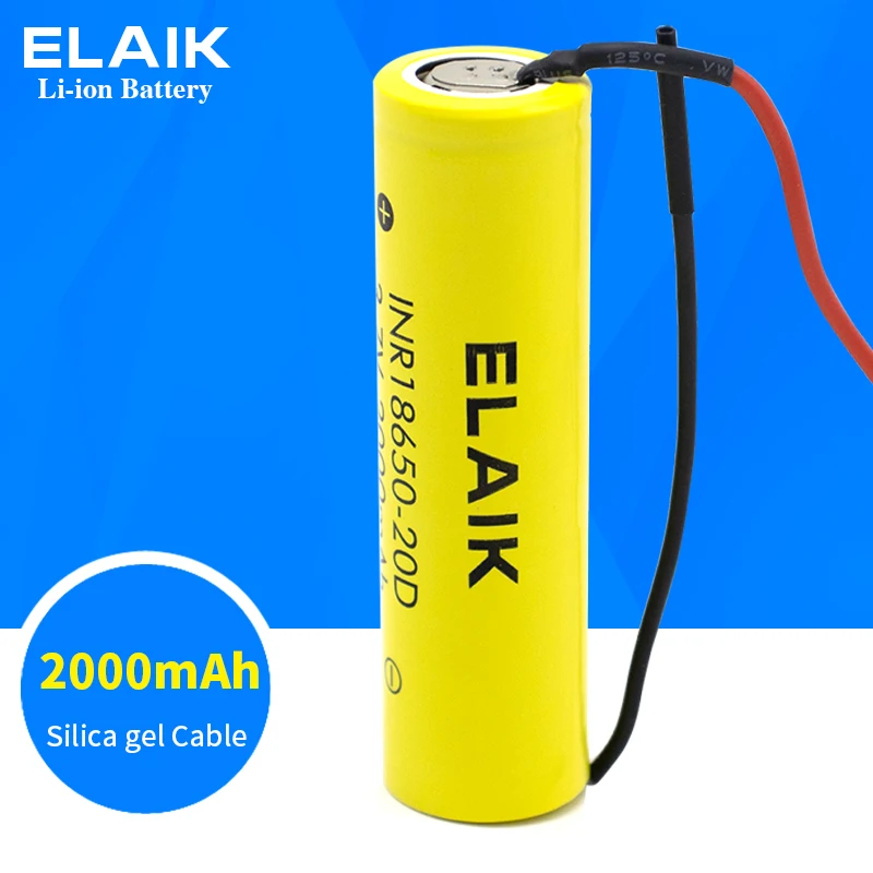 1-20 шт. литиевая аккумуляторная батарея 18650-20D 3 7 в 2000 мАч