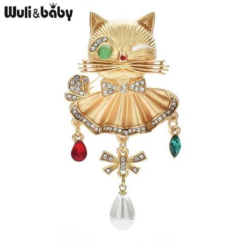 Броши Wuli&baby с котом