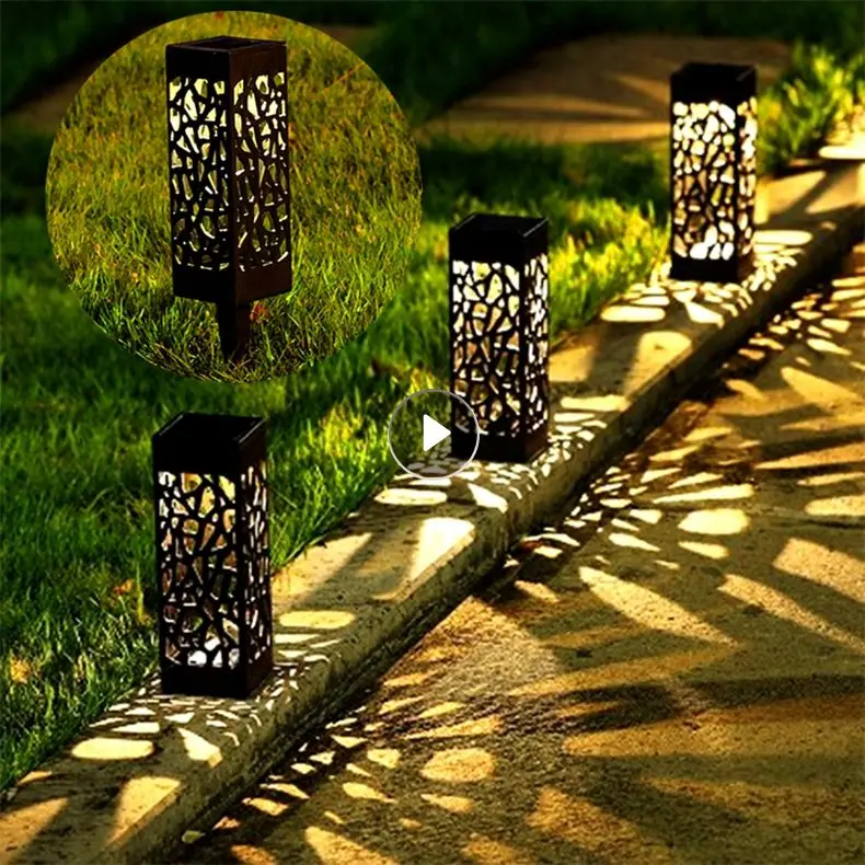 

8pcs Solar Lawn Light Decoration Solar Garden Lights Hollow Lawn Lamp Outdoor Pathway Lamp Waterproof Garden Solar LED Lights