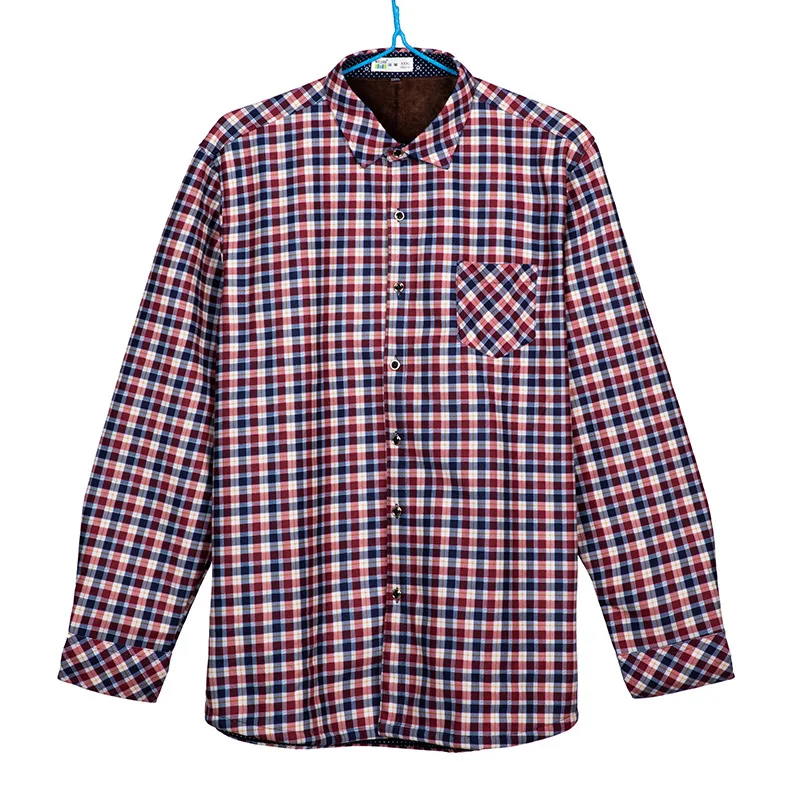 Fashionable and Upscale Men's Shirt, Plush and Thick Thermal Shirt, Winter Thermal Personality Check Cardigan, 2022 New Clothes