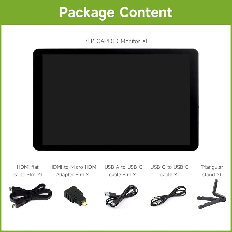 Фото для Aismartlink Waveshare 7-дюймовый емкостный сенсорный дисплей с разрешением 1280x800 для Raspberry Pi 5 3B Zero 2W Pico с высоким разрешением IPS №3
