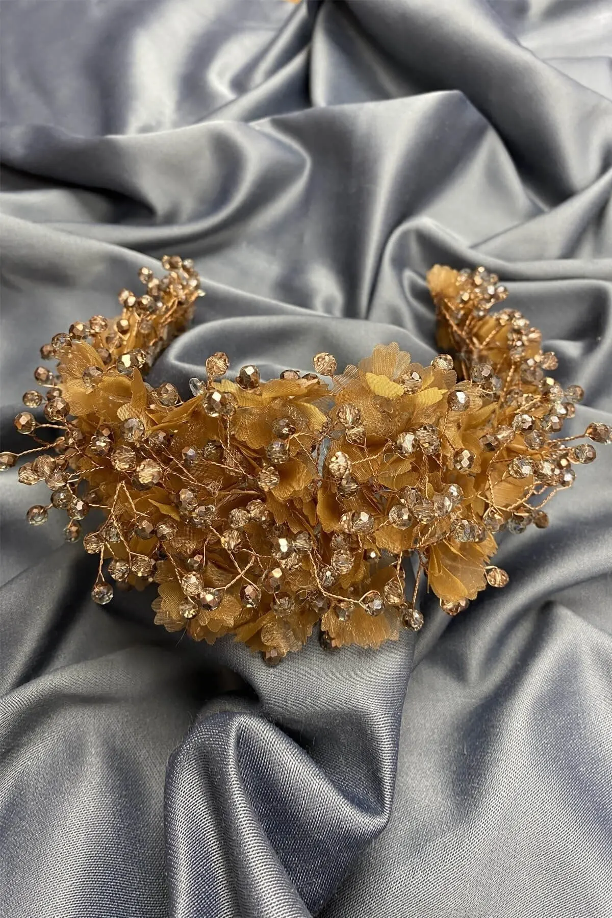 

Bridal Accessories Orange Crystal Stone And Bridal Crown Wedding Handmade For Bride And Bride
