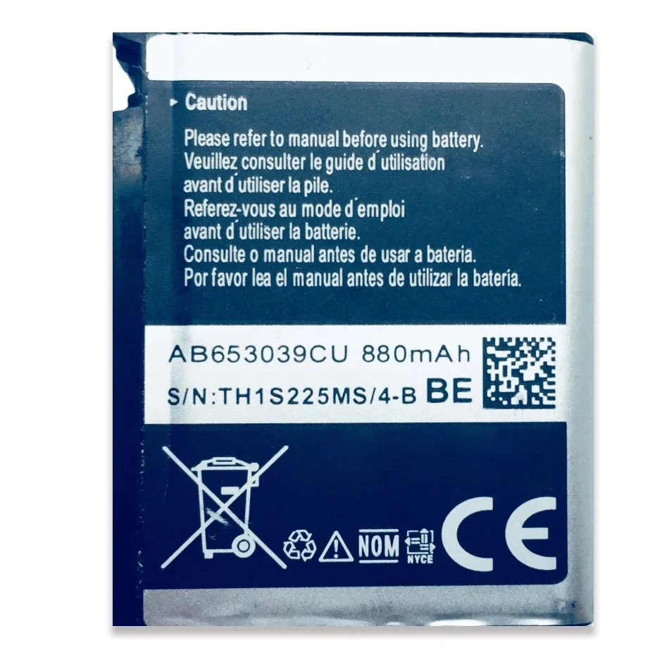 Аккумулятор AB653039CE AB653039CU для Samsung S7330 F609 E958 U900 U800E U808E E950 U908E 880 мАч