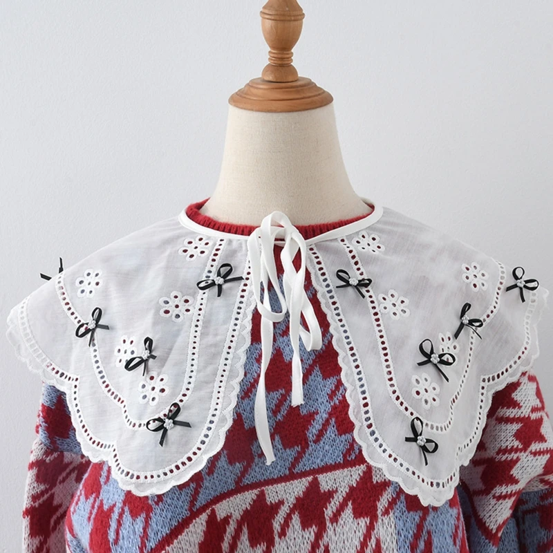 

Женская съемная мини-накидка с накладным воротником и цветочной вышивкой для девочек