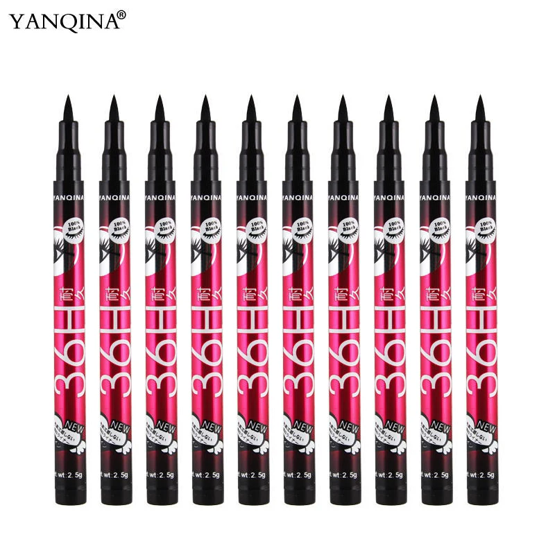 

Black Waterproof Liquid Eyeliner 36 Hours Long Lasting Makeup Easy To Wear Eyeliner, Makeup Tools, Wholesale, 12pcs/Set