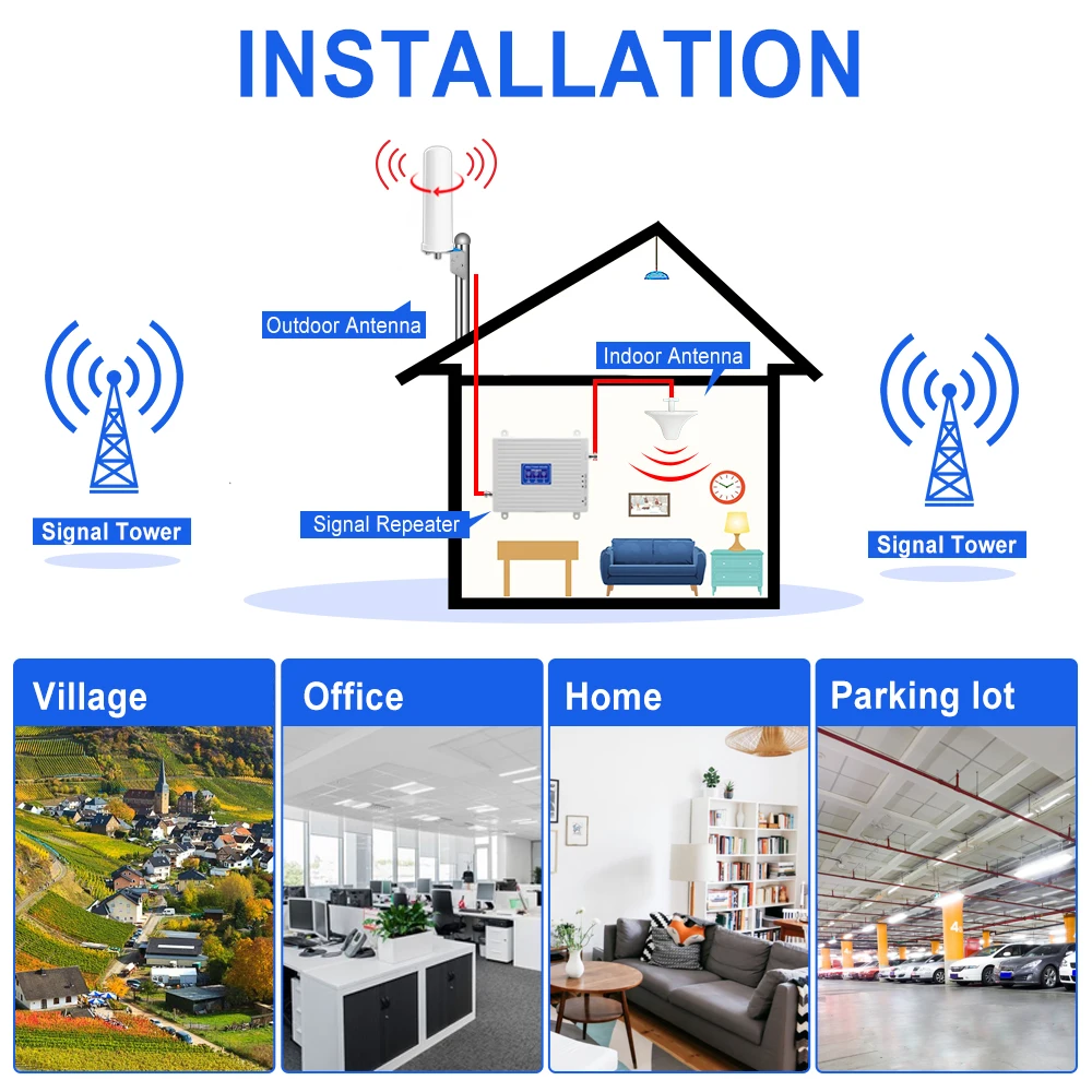 Cena 2G 3G 4G Trójpasmowy Wzmacniacz Komórkowy GSM 900 LTE DCS 1800 UMTS 2100 Wzmacniacz Sygnału Komórkowego Telefon Komórkowy Internet Regenerator Sygnału
