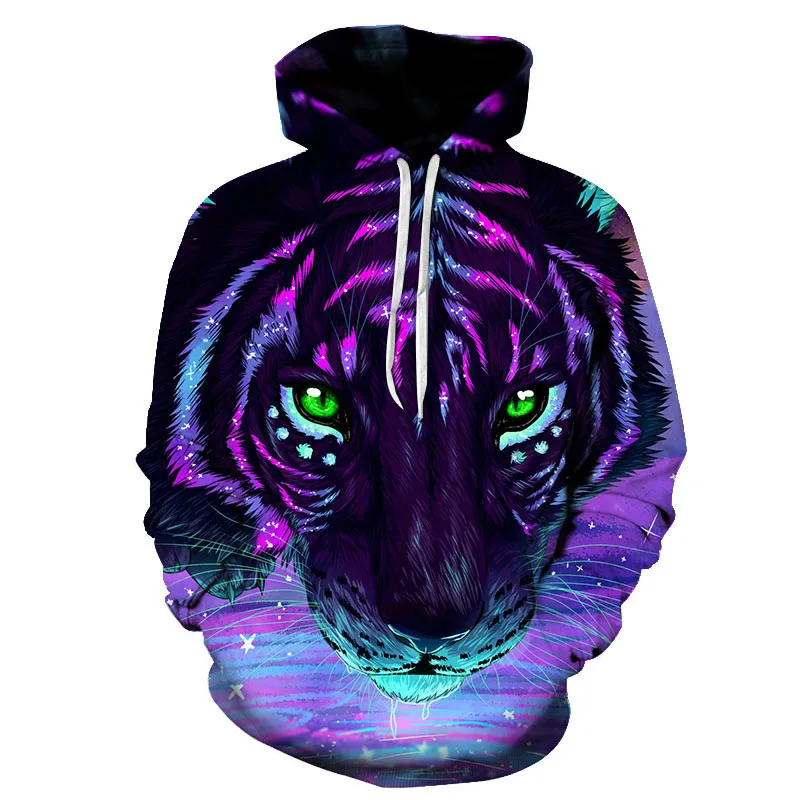 

Dominant Tiger 3D Print Men's Funny New for Fall and Winter Animal Street Fashion Popular Hooded Tops.Sweatshirt Oversized Tops