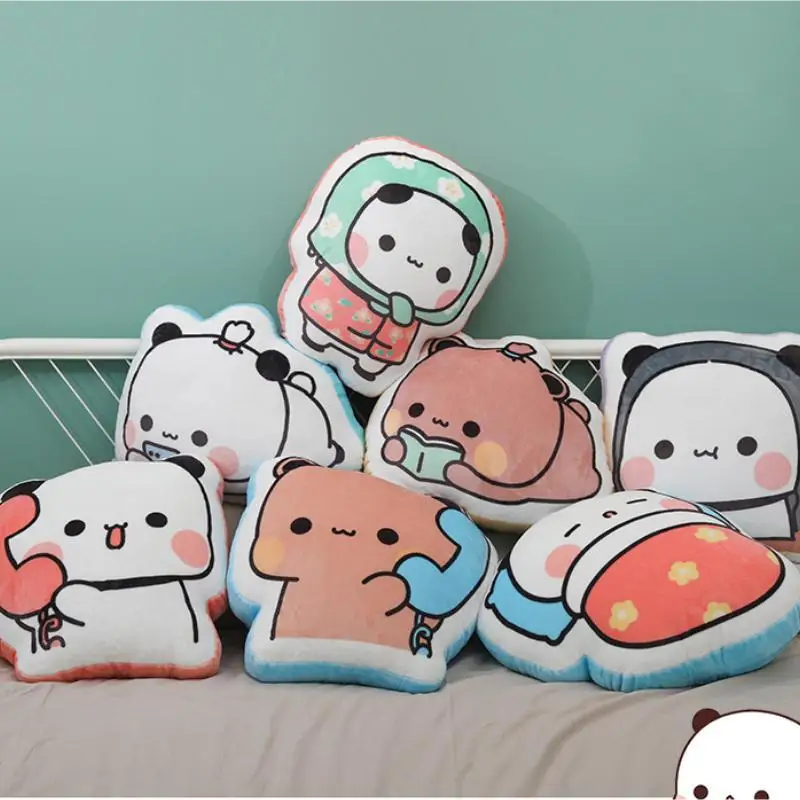 

Prone Doll Bubu Dudu Panda Throw Pillow Cushion Soft Cute Flannel Plush Stuffed Cartoon Waist Protection Kids Birthday Gift