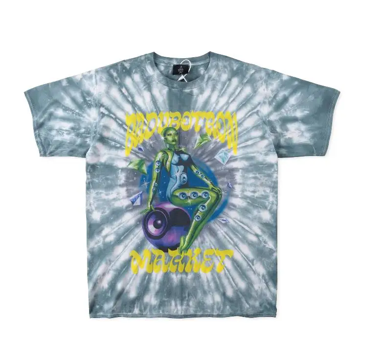 

Hip hop machinery printing Tie Dye Travis Scott Cactus Jack T shirt Men Women Best Quality Tops Tee New
