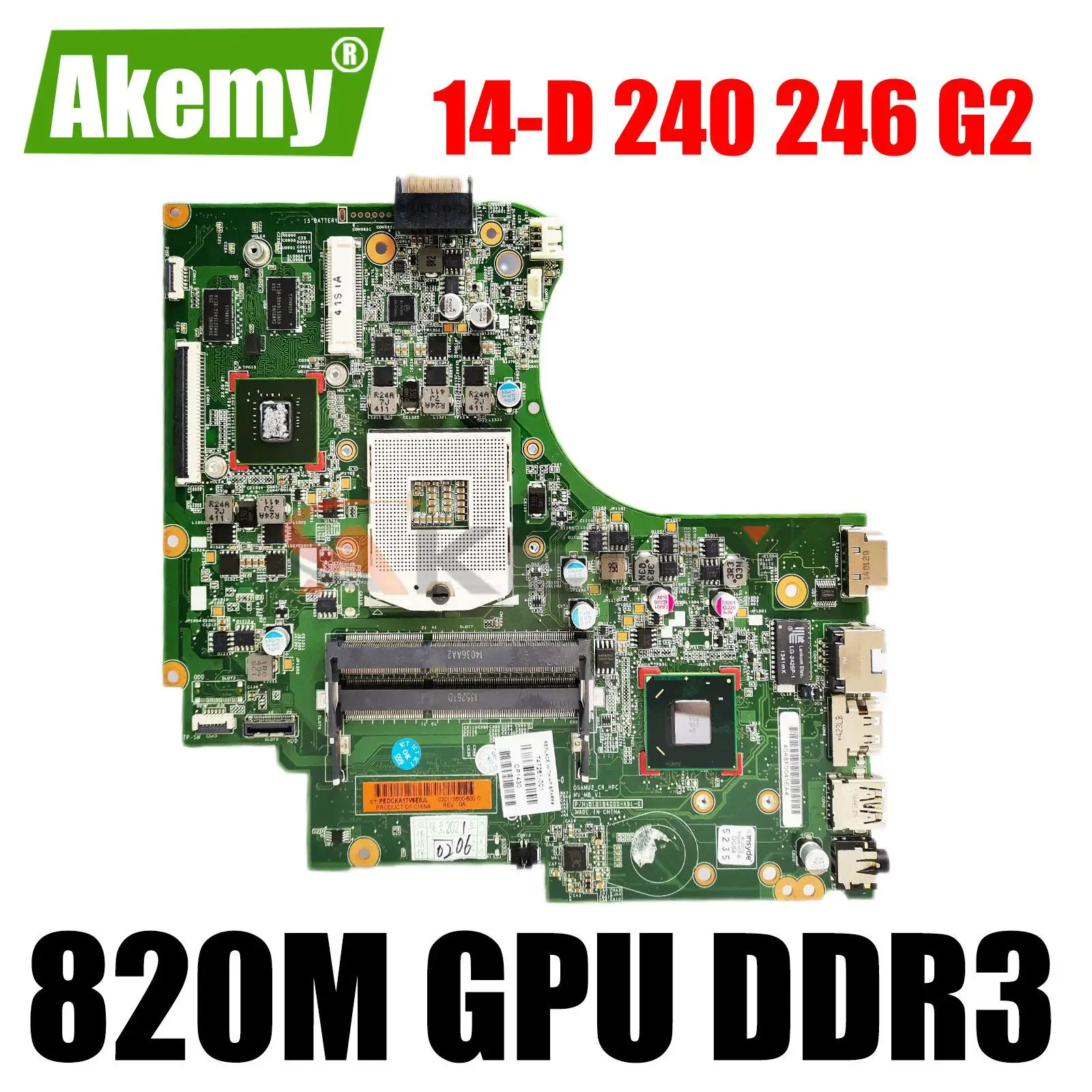 

747263-001 747263-501 Mainboard For HP 14-D 240 246 G2 laptop motherboard With HM76 Geforce 820M GPU DDR3 100% test work