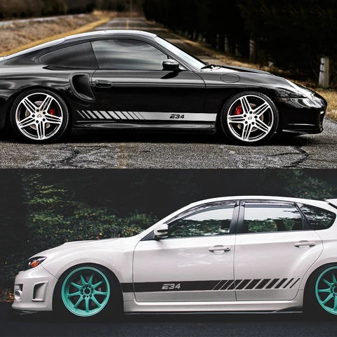 Наклейка на боковую дверь автомобиля, Виниловая наклейка на корпус, декоративные аксессуары для BMW E39, E46, E28, E30, E34, E36, E53, E60, E61, E62, E70, E87, E90, E91, E92, E93