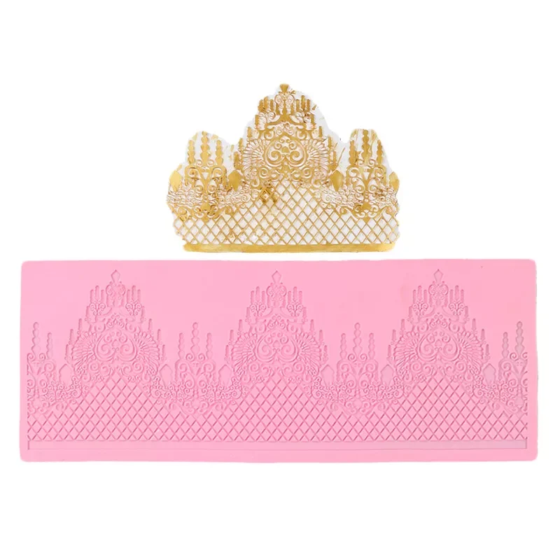 

New Lace Jewellery Wedding Cake Silicone Beautiful Lace Fondant Mold Mousse Sugar Craft Icing Mat Pad Pastry Baking Pad Tool