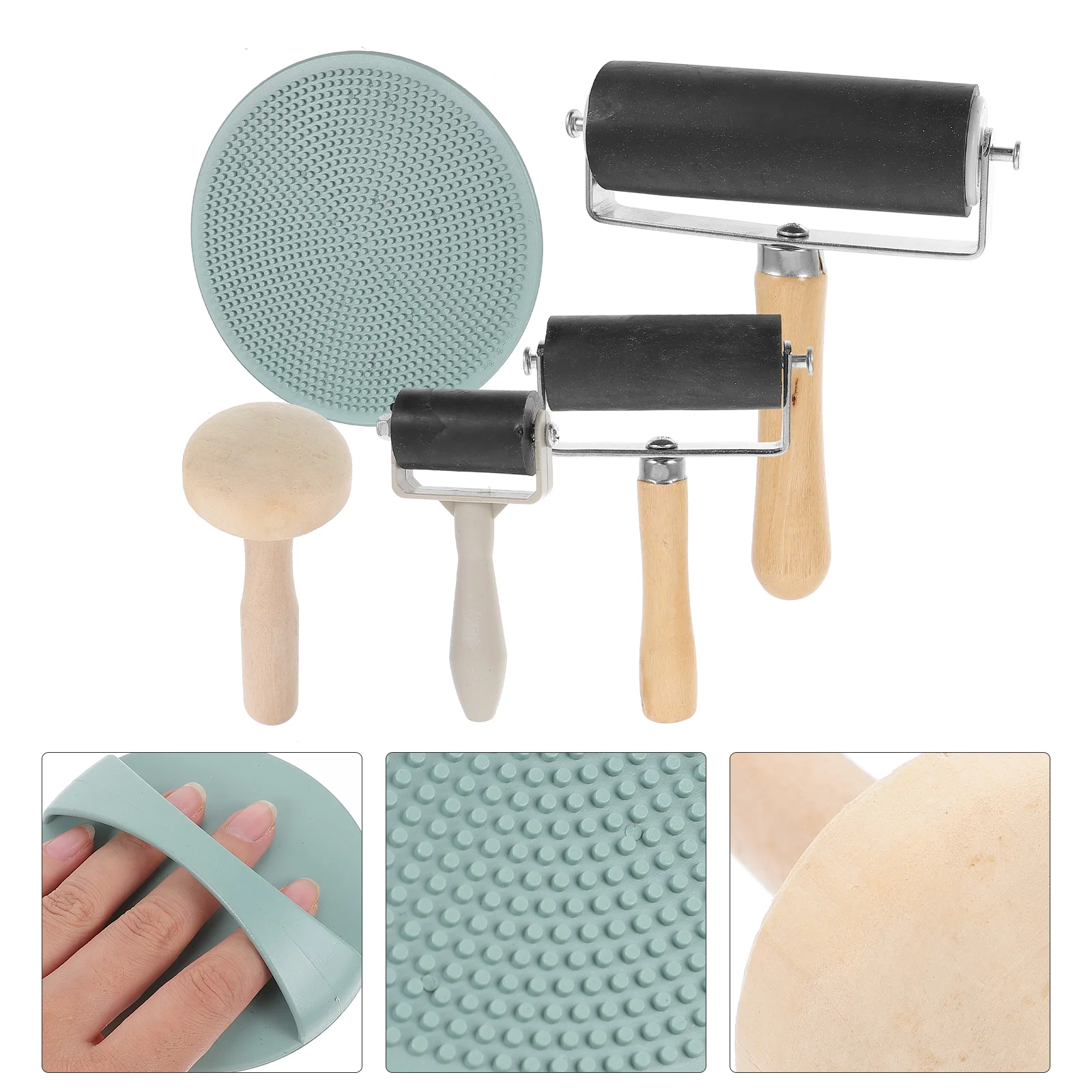 

Printmaking Glue Roller Painting Supplies Stamping Tool Plastic Drum Ink Printing Brayer Stick DIY Craft Tools Rollers