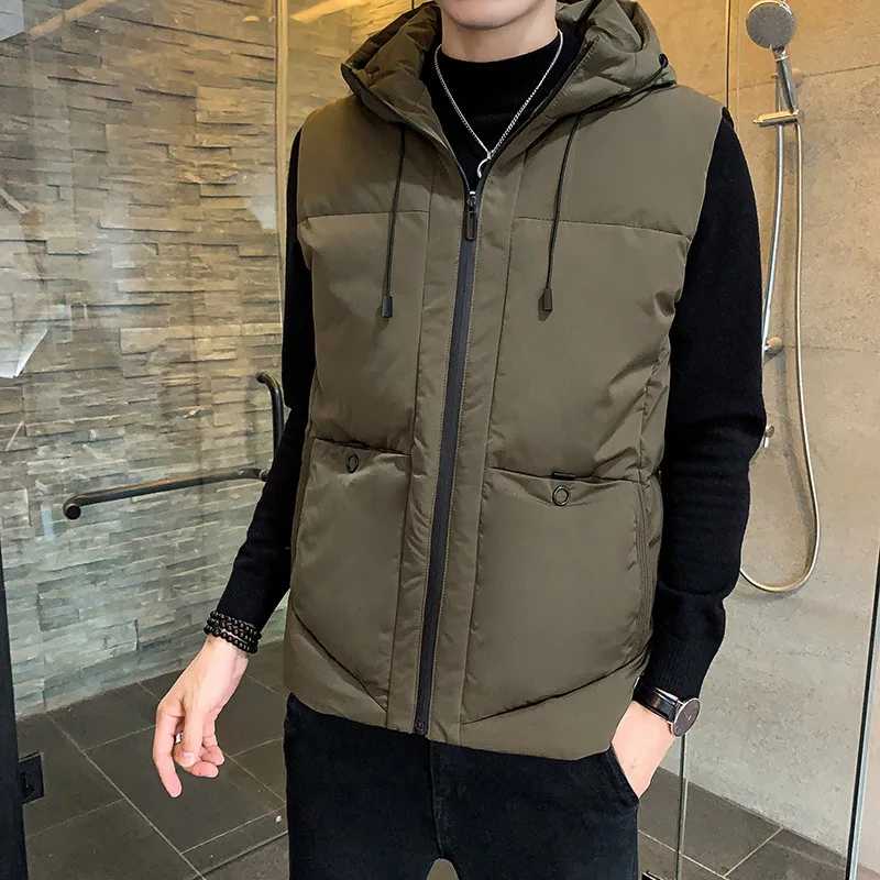 

Men's Waistcoat Autumn Winter Korean Edition Trend Down Cotton Jacket Men's New Coat Plus Fat Plus Size Vest Vest Men Clothing