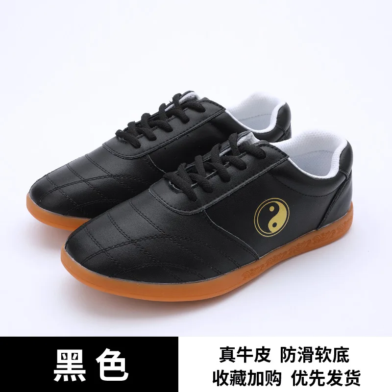 Chinese Style Men Women Tai Chi Martial Arts Shoes Cowhide Training Casual Gym Workout Taekwondo Wushu Karate Wing Chun Shoes
